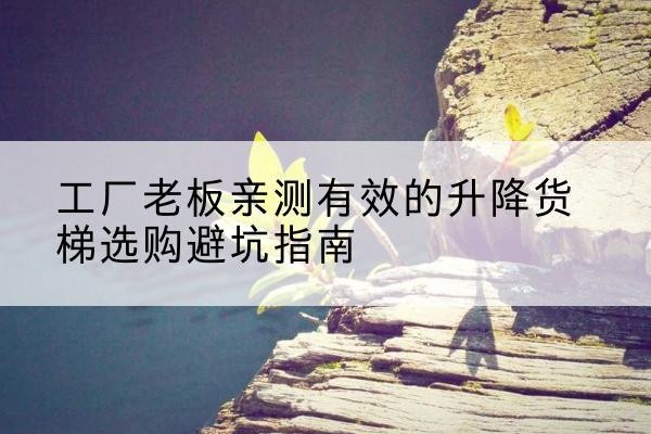 太仓升降货梯怎么选-工厂老板亲测有效的升降货梯选购避坑指南