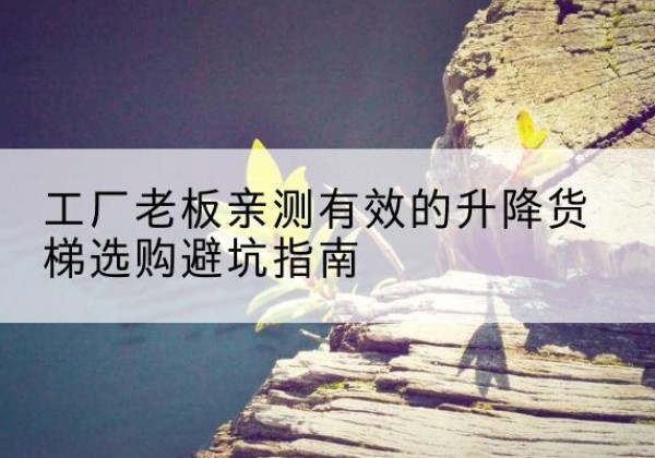 太仓升降货梯怎么选-工厂老板亲测有效的升降货梯选购避坑指南